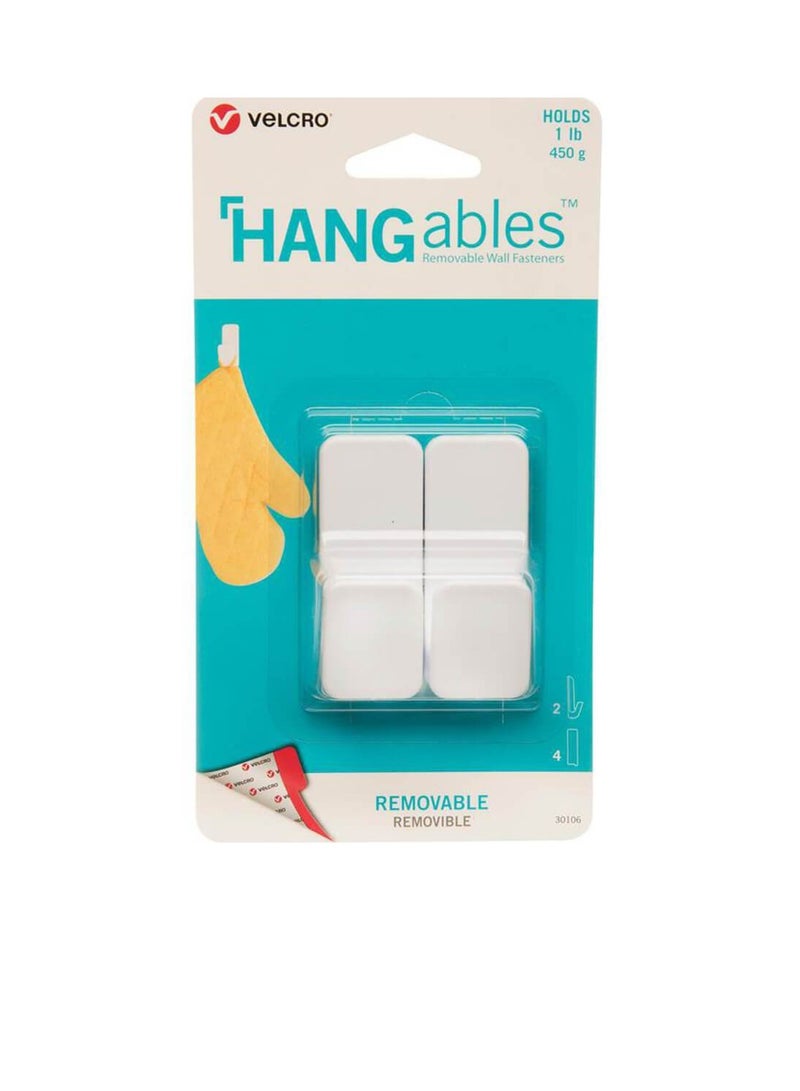 فيلكرو خطاف صغير قابل للإزالة قابل للإزالة باللون الأبيض - Image 2