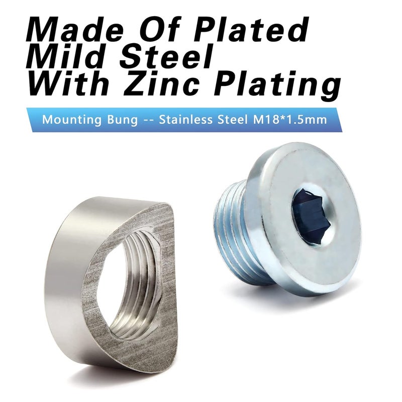 LEDAUT M18X1.5 Bung and Plug Notched Style Stepped Notched Style Mounting Bung and Plugs (1 Bungs/1 Plugs) - Image 4