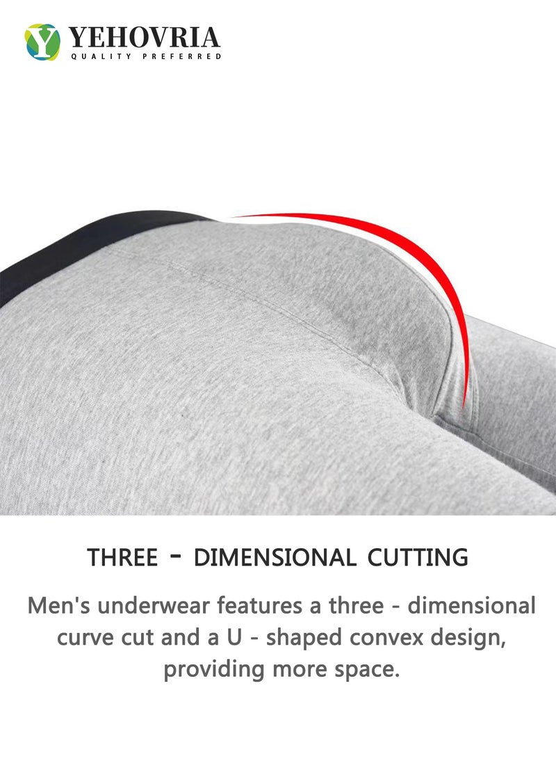 YEHOVRIA Men's 5-Pack Boxer Briefs - Mid-Rise, Anti-Chafing Stretch Cotton, Breathable Solid Colour Underwear Multicolour - Image 3