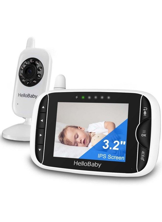 Hellobaby Video Baby Monitor With Camera And Audio 3.2Inch Baby Camera Monitor Ips Display Baby Monitor No Wifi Twoway Audio Vox Mode Infrared Night Vision Temperature Monitoring Lullaby  - Image 2