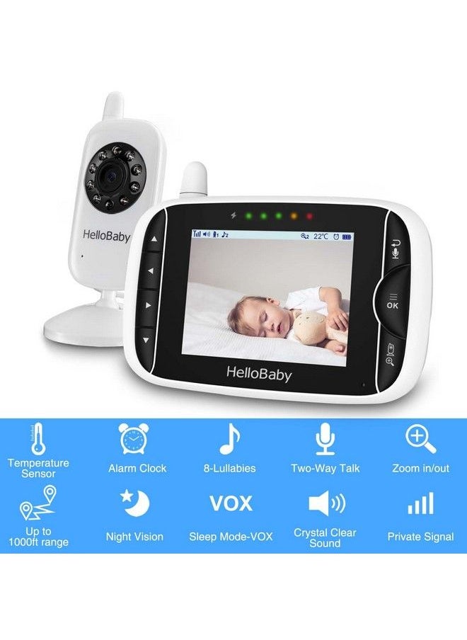 Hellobaby Video Baby Monitor With Camera And Audio 3.2Inch Baby Camera Monitor Ips Display Baby Monitor No Wifi Twoway Audio Vox Mode Infrared Night Vision Temperature Monitoring Lullaby  - Image 3