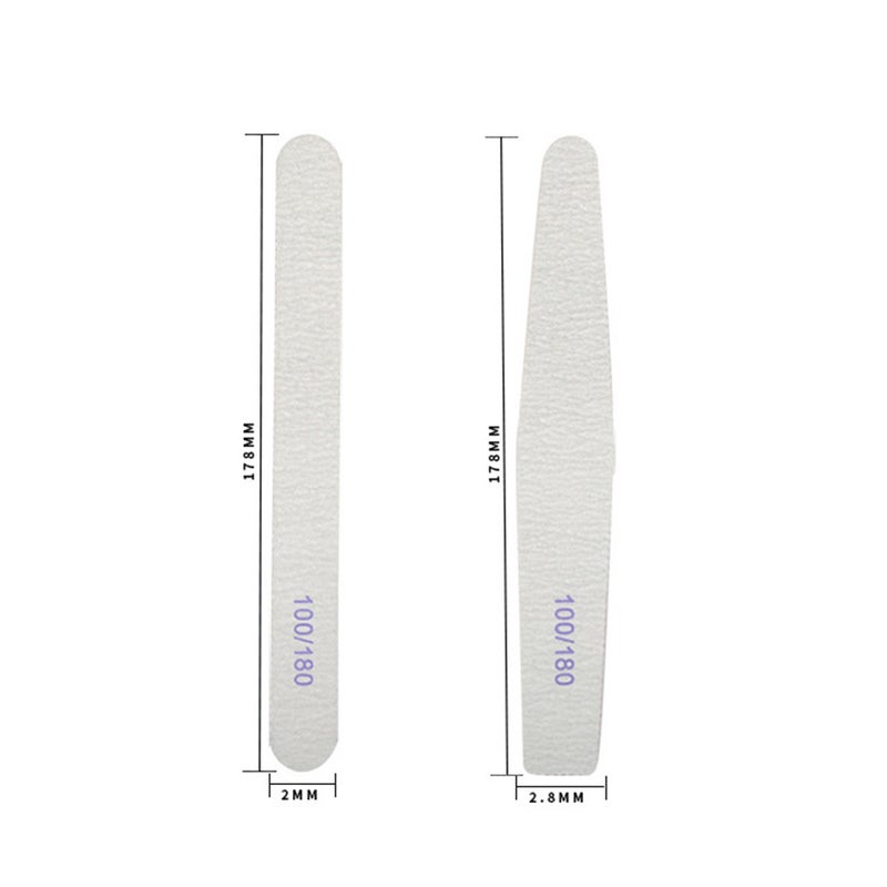 15Pcs Professional Nail Files Double Sided Emery Boards 100/180 Grit Nail Files & Buffers Natural Artificial Nails Buffer Block Manicure Kit - Image 4