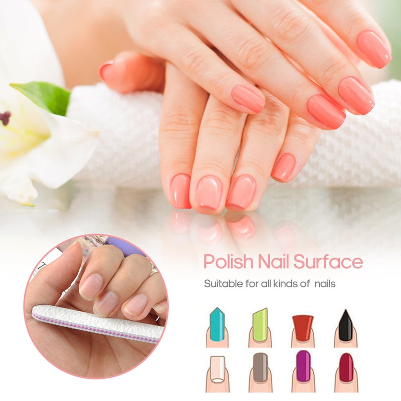 15Pcs Professional Nail Files Double Sided Emery Boards 100/180 Grit Nail Files & Buffers Natural Artificial Nails Buffer Block Manicure Kit - Image 3