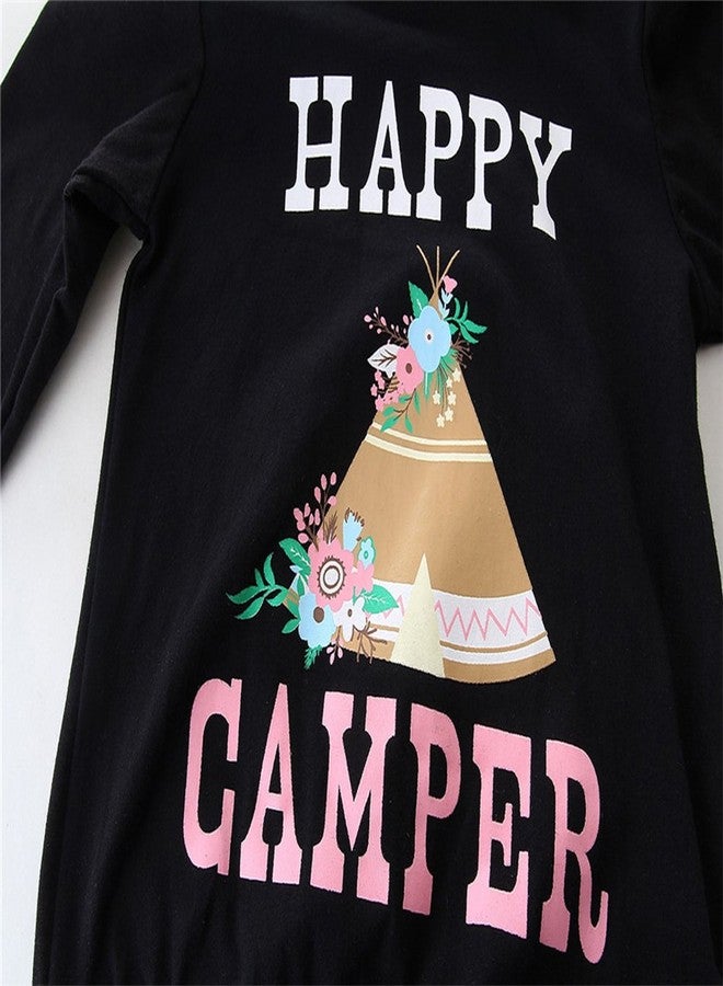 stylesilove Newborn Infant Toddler Baby Girl Happy Camper Long Sleeve Hoodie and Plaid Pants Casual Clothing Set 2-piece (70/3-6 Months) - Image 3