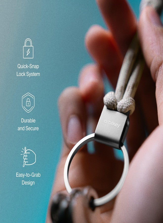 Orbitkey Urban Loop Keychain - Tangerine - Bright Paracord Wrist Lanyard with Stainless Steel Quick-Release Lock for Car Keys, Fobs & Everyday Carry - Image 3