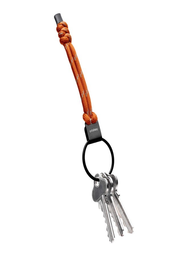 Orbitkey Urban Loop Keychain - Tangerine - Bright Paracord Wrist Lanyard with Stainless Steel Quick-Release Lock for Car Keys, Fobs & Everyday Carry - Image 1