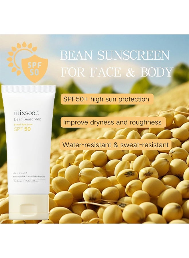 مكس سون كريم واقي الشمس من ميكسون بحجم 1.69 أونصة سائلة / 50 مل، SPF 50، قوام خفيف، لا يترك أثرًا أبيض على الوجه، مناسب للعناية بالبشرة الكورية الزجاجية، مقاوم للماء ومقاوم للعرق، مرطب. - Image 4