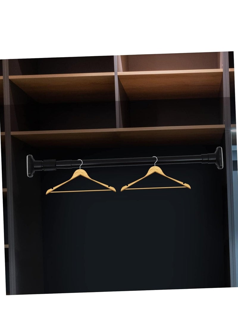 Excefore Extendable Clothes Rail, 70-120cm Stainless Steel Extendable Clothes Rail Pole - Hanging Rails for Clothes, Wardrobe, Shower, Kitchen, Windows Adjustable Shower Curtain Pole, 22mm Diameter (Black)  - Image 5