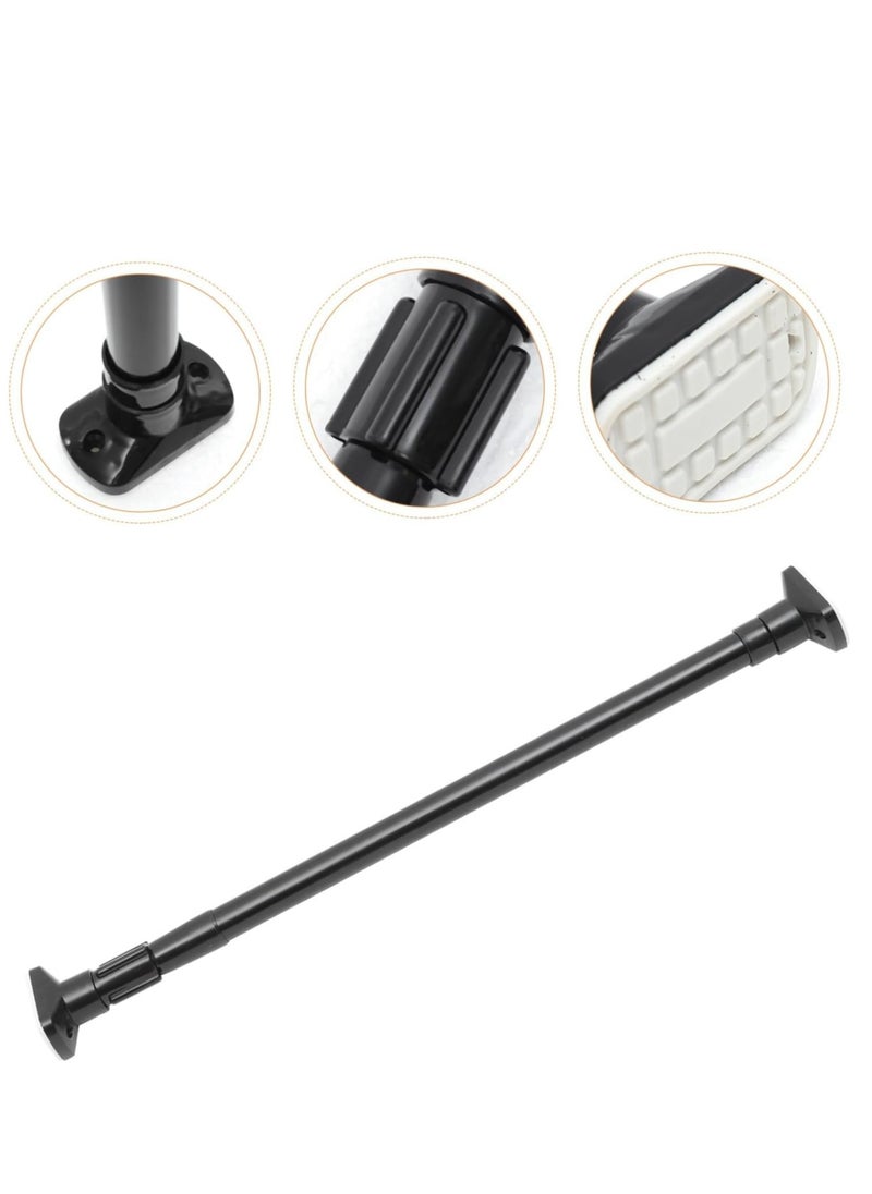 Excefore Extendable Clothes Rail, 70-120cm Stainless Steel Extendable Clothes Rail Pole - Hanging Rails for Clothes, Wardrobe, Shower, Kitchen, Windows Adjustable Shower Curtain Pole, 22mm Diameter (Black)  - Image 4