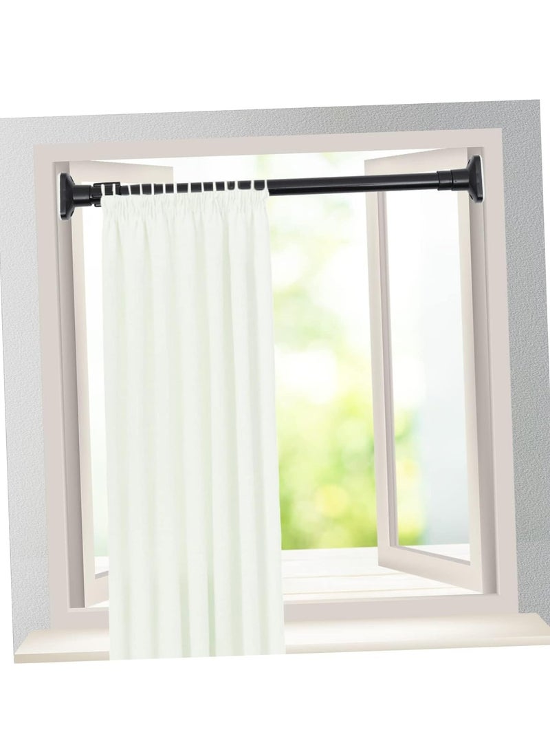 Excefore Extendable Clothes Rail, 70-120cm Stainless Steel Extendable Clothes Rail Pole - Hanging Rails for Clothes, Wardrobe, Shower, Kitchen, Windows Adjustable Shower Curtain Pole, 22mm Diameter (Black)  - Image 3