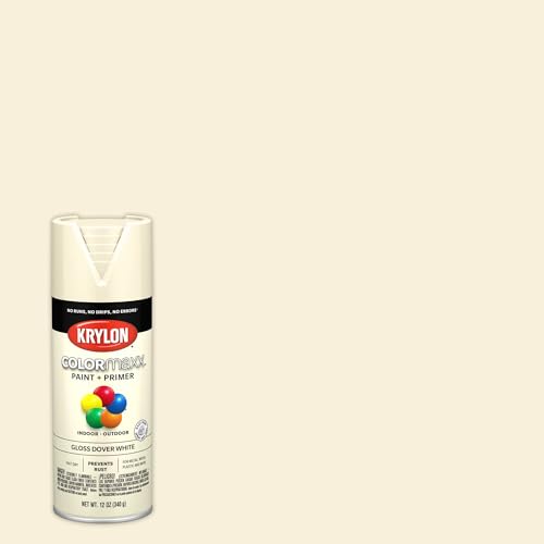 Krylon K05516007 COLORmaxx Spray Paint and Primer for Indoor/Outdoor Use, Gloss Dover White , 12 Ounce (Pack of 1) - Image 2