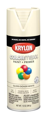 Krylon K05516007 COLORmaxx Spray Paint and Primer for Indoor/Outdoor Use, Gloss Dover White , 12 Ounce (Pack of 1) - Image 1