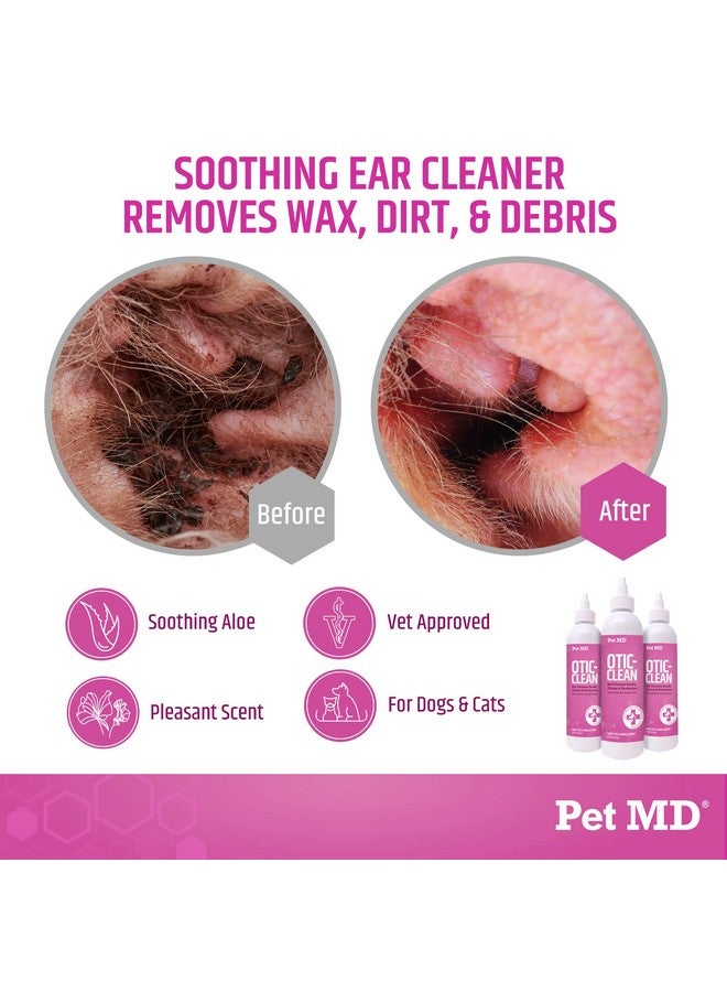 بيت إم دي منظف أذن الكلاب أوتيك كلين للقطط والكلاب - فعال ضد العدوى والحكة ويتحكم في الرائحة - 8 أونصة - Image 2