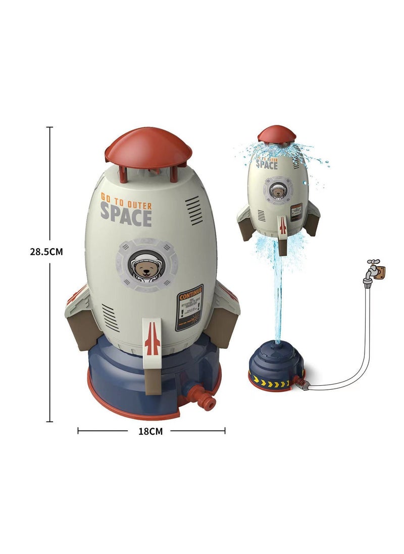 Generic - Rocket Water Toys for Kids Sprinkler Outdoor Summer Rocket Water Sprinklers Toys Pump Spray Lawn Game Toys for Kids Holiday & Birthday Gift (White) - Image 1