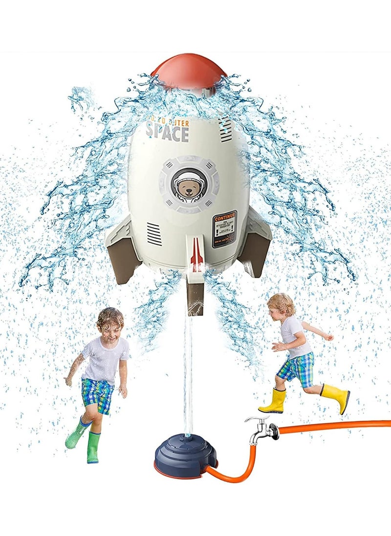 Generic - Rocket Water Toys for Kids Sprinkler Outdoor Summer Rocket Water Sprinklers Toys Pump Spray Lawn Game Toys for Kids Holiday & Birthday Gift (White) - Image 1