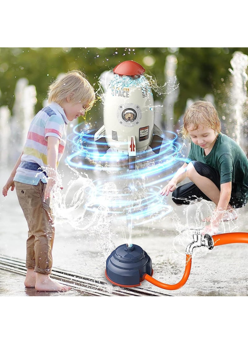 Generic - Rocket Water Toys for Kids Sprinkler Outdoor Summer Rocket Water Sprinklers Toys Pump Spray Lawn Game Toys for Kids Holiday & Birthday Gift (White) - Image 1