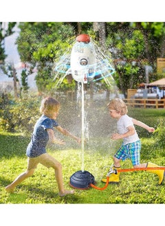 Generic Rocket Water Toys for Kids Sprinkler Outdoor Summer Rocket Water Sprinklers Toys Pump Spray Lawn Game Toys for Kids Holiday & Birthday Gift (White)  - Image 2