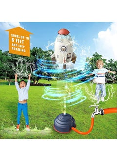 Generic Rocket Water Toys for Kids Sprinkler Outdoor Summer Rocket Water Sprinklers Toys Pump Spray Lawn Game Toys for Kids Holiday & Birthday Gift (White)  - Image 3