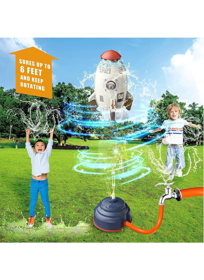 Generic - Rocket Water Toys for Kids Sprinkler Outdoor Summer Rocket Water Sprinklers Toys Pump Spray Lawn Game Toys for Kids Holiday & Birthday Gift (White) - Image 1