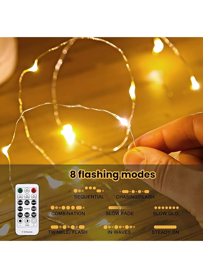 erorex 300Led Fairy Curtain Lights Usb Plug In 8 Modes Fairy String Hanging Lights With Remote Controller For Bedroom Indoor Outdoor Weddings Party Decorations（9.8X9.8Ft Warm White） - Image 3