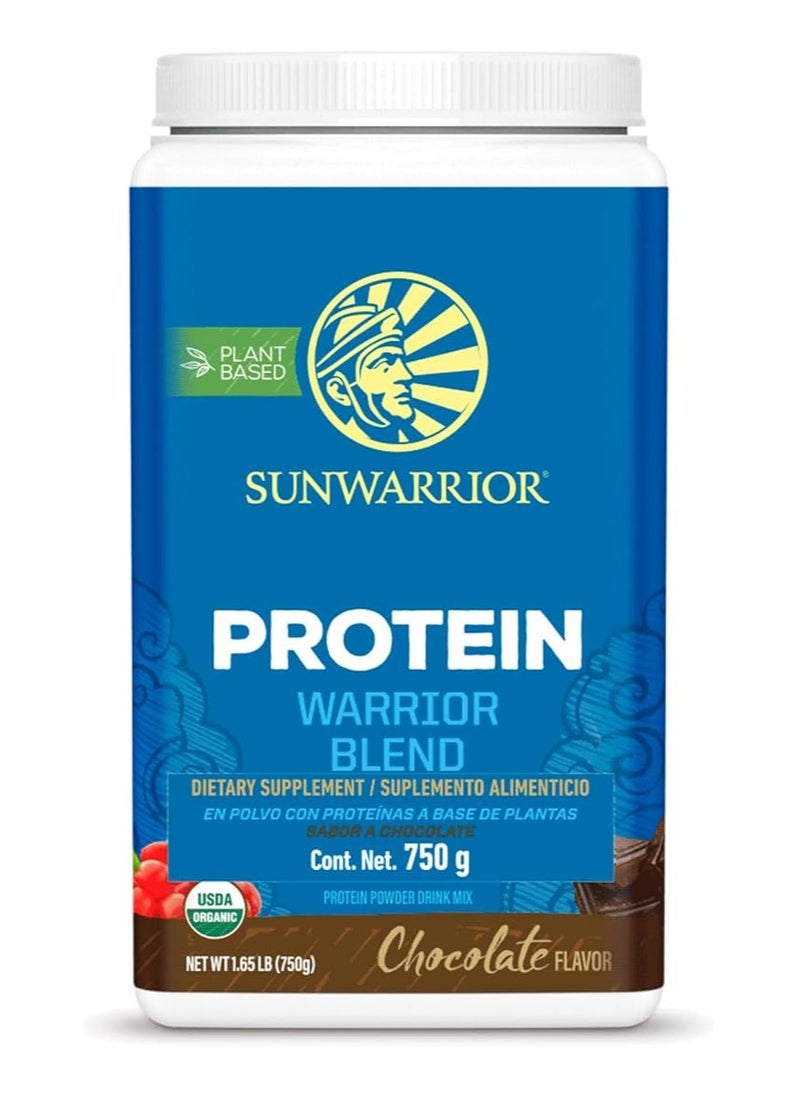 Sunwarrior Sunwarrior Warrior Blend Organic Plant-Based Protein Powder Chocolate – Vegan, Keto-Friendly, 750g  - Image 1