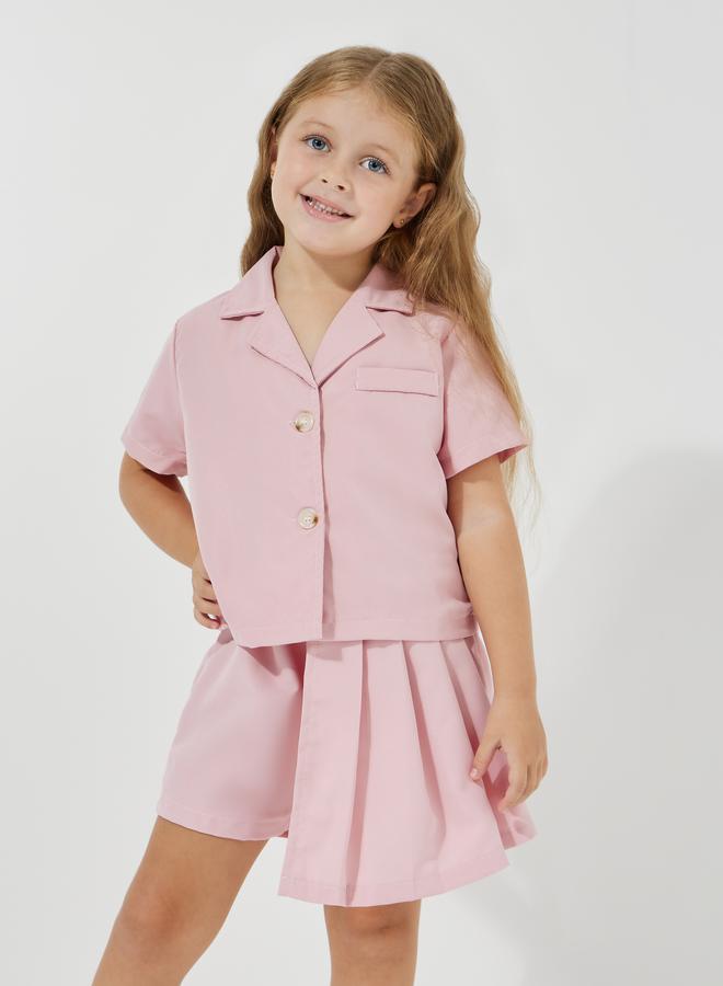 Styli Pack of 3 - Notch Collar Shirt, Pleated Skorts & Cap - Image 2