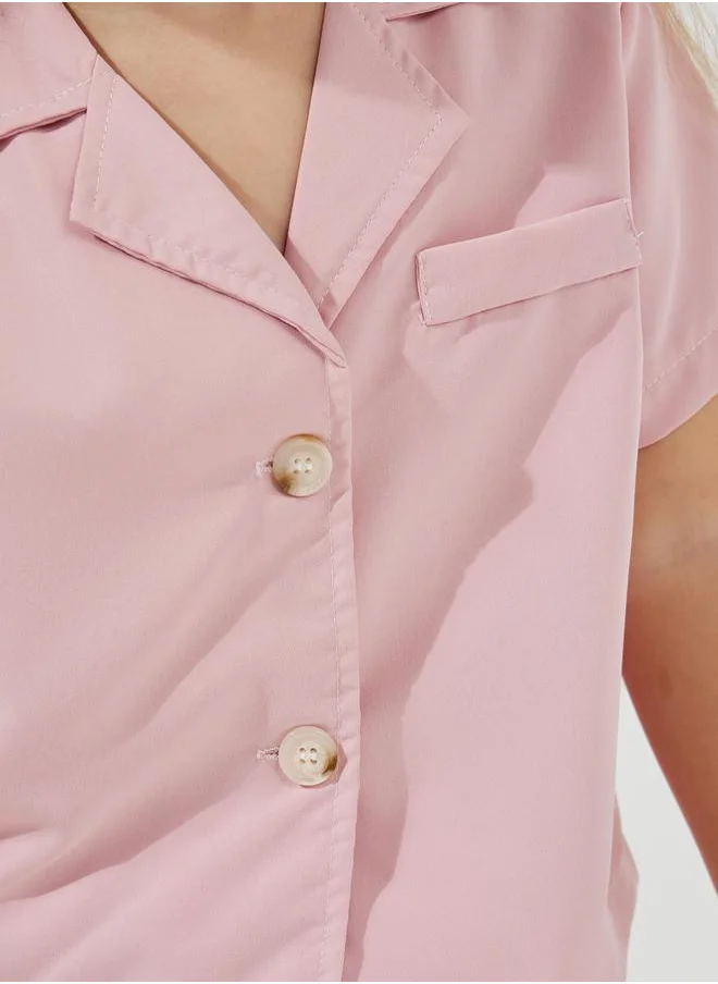 Styli Pack of 3 - Notch Collar Shirt, Pleated Skorts & Cap