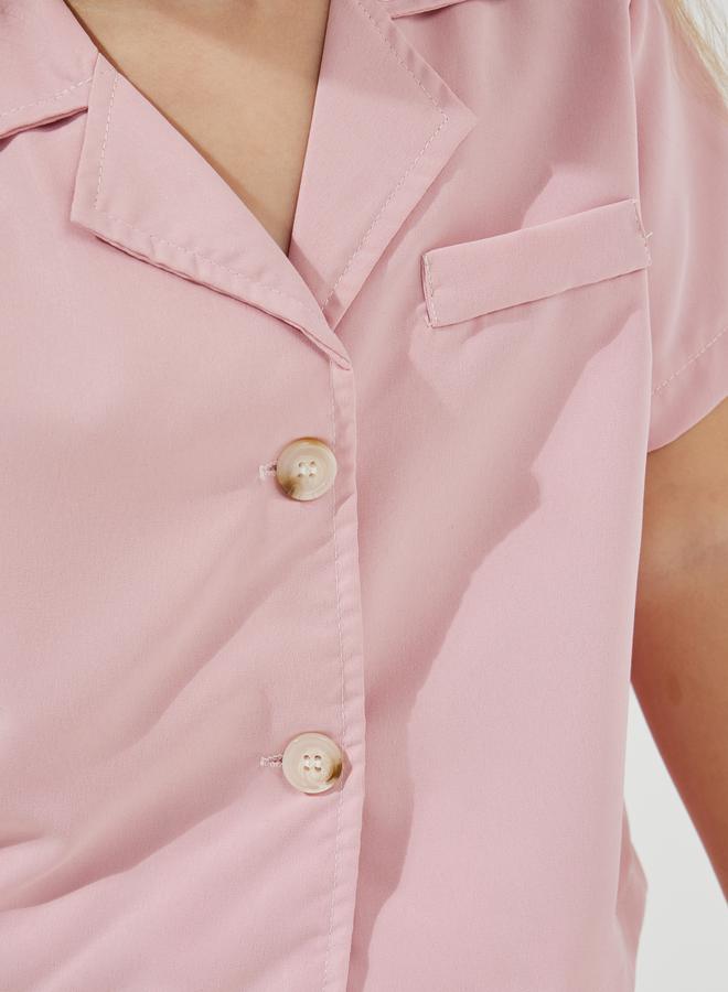 Styli Pack of 3 - Notch Collar Shirt, Pleated Skorts & Cap - Image 3