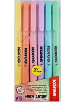 Kores مجموعة أقلام تمييز بألوان باهتة 6  - Image 1
