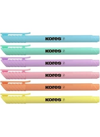 Kores مجموعة أقلام تمييز بألوان باهتة 6  - Image 2