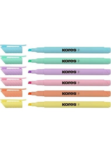 Kores مجموعة أقلام تمييز بألوان باهتة 6  - Image 3