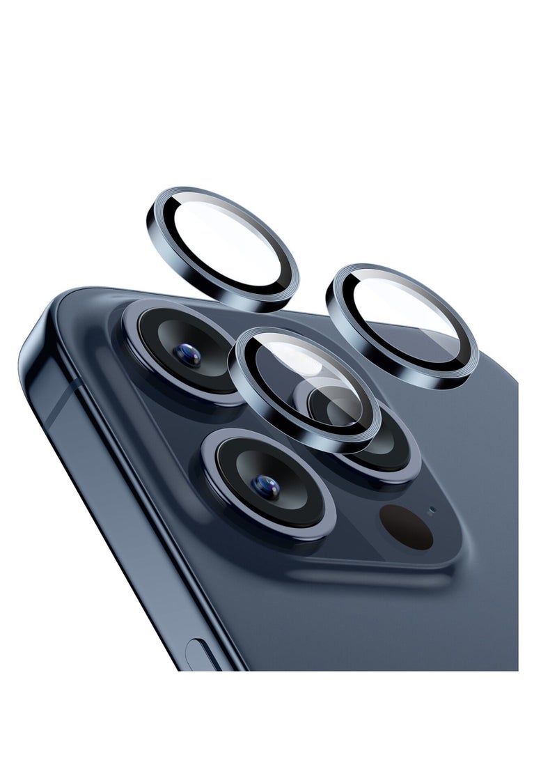 Digi Core آئی فون 15 پرو اسکرین پروٹیکٹر 3 پیک 6.1 انچ 2.5D خمیدہ کناروں کے ساتھ آئی فون 15 پرو کیمرہ لینس پروٹیکٹر اور اینٹی سکریچ آئی فون بیک پی وی سی کلیئر شیٹ سیٹ (بلیو ٹائٹینیم، آئی فون 15 پرو) - Image 5