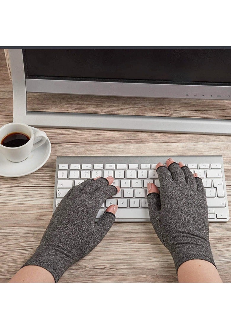 Arthritis Compression Gloves for Women & Men for Arthritis Hand Pain Relief, Half-Finger Cycling Gloves Compression Gloves(S) - Image 5