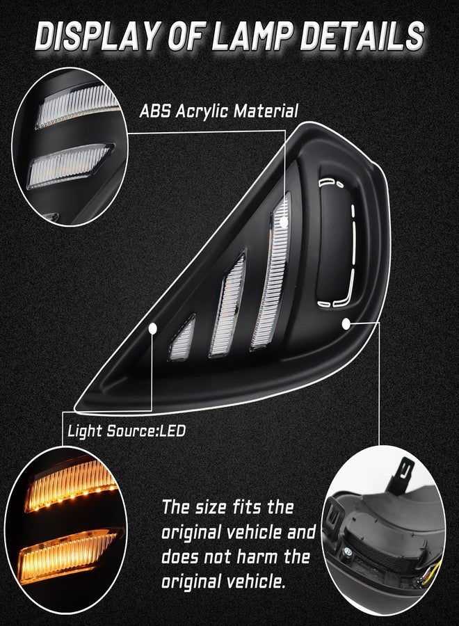 PGTOPONE Switchback White/Amber LED Front Bumper Fog Daytime Running Lamp w/Dynamic Flash LED Turn Signal light Feature Compatible with Toyota Highlander 4TH 2021 2022 2023 SE LE - Image 2