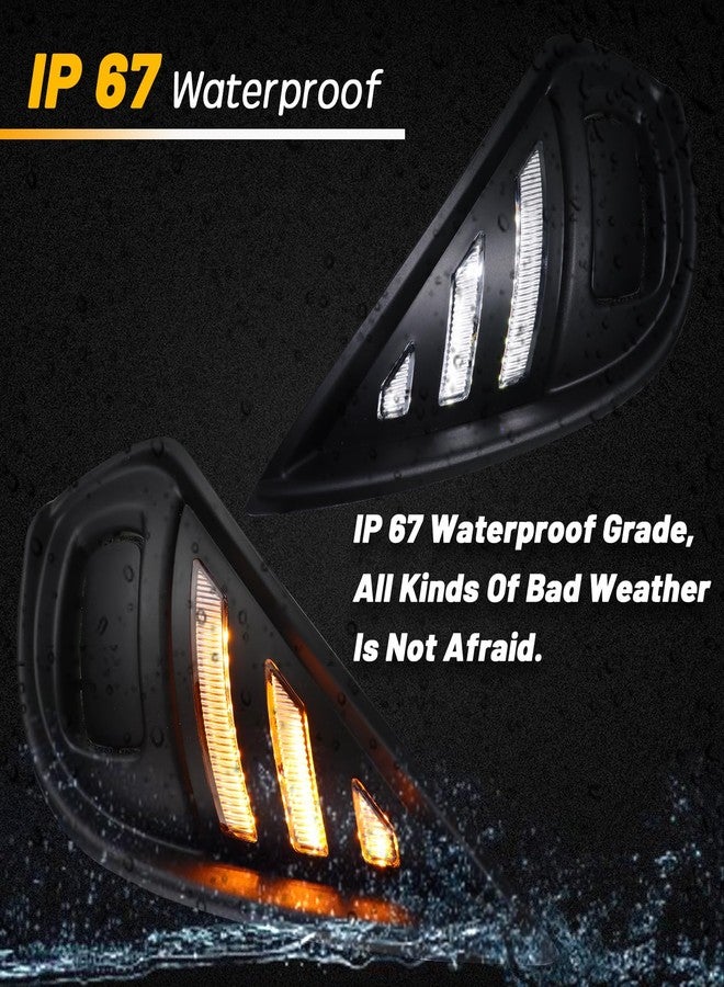 PGTOPONE Switchback White/Amber LED Front Bumper Fog Daytime Running Lamp w/Dynamic Flash LED Turn Signal light Feature Compatible with Toyota Highlander 4TH 2021 2022 2023 SE LE - Image 4