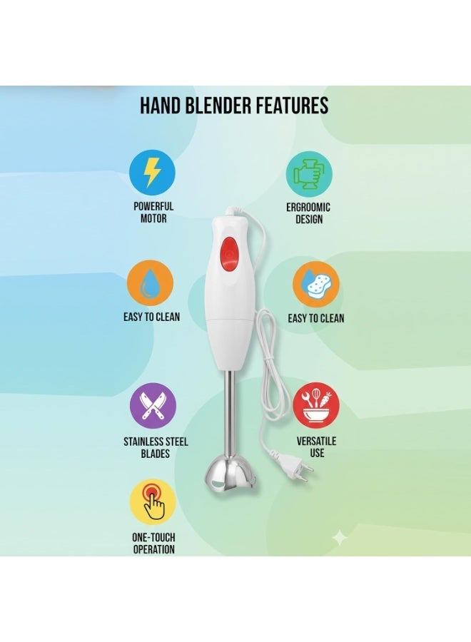Generic 300W Electric Hand Blender with Detachable Stainless Steel Shaft and Blade, Multi-Purpose Immersion Blender for Soups, Smoothies, Milkshakes, Sauces and Baby Food, One-Touch Operation with Pulse Function, Easy to Clean, 220-240V, 1 Piece - Image 2