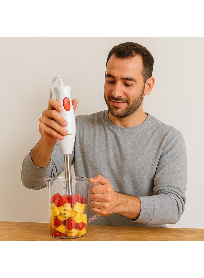 Generic 300W Electric Hand Blender with Detachable Stainless Steel Shaft and Blade, Multi-Purpose Immersion Blender for Soups, Smoothies, Milkshakes, Sauces and Baby Food, One-Touch Operation with Pulse Function, Easy to Clean, 220-240V, 1 Piece - Image 3