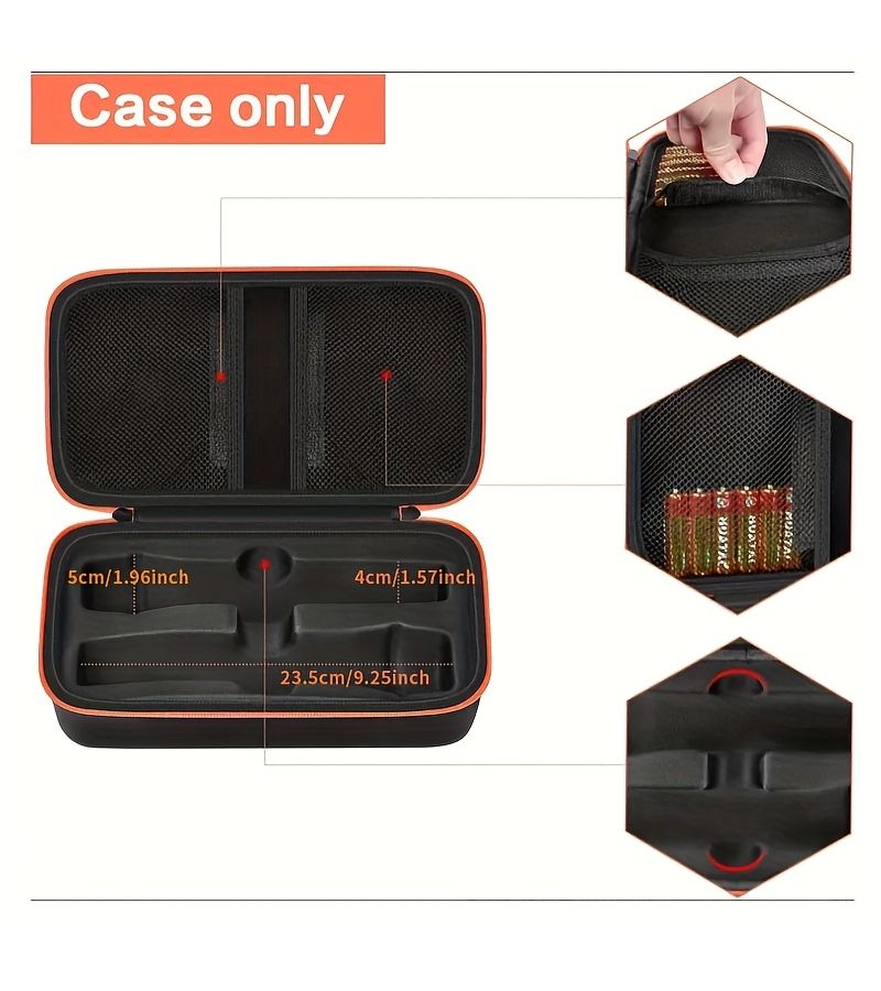 Empty Bag Only Wireless Microphone Case Portable Handheld Dual Microphone Storage Box for Singing Karaoke Travel Black - Image 3