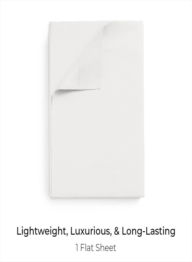 Mellanni California King Size Flat Sheet - Iconic Collection Bedding - Hotel Luxury, Extra Soft, Cooling - Wrinkle, Fade, Stain Resistant - 1 Flat Sheet Only (Cal King, White) - Image 2