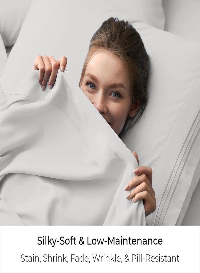 Mellanni California King Size Flat Sheet - Iconic Collection Bedding - Hotel Luxury, Extra Soft, Cooling - Wrinkle, Fade, Stain Resistant - 1 Flat Sheet Only (Cal King, White) - Image 5