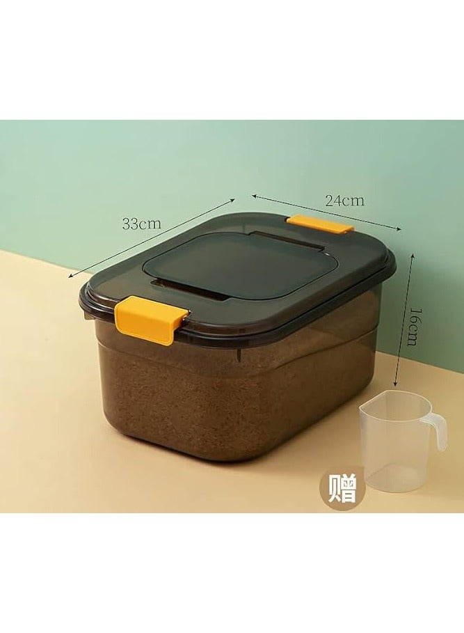 Premify مجموعة من 3 عبوات تخزين الأرز (5 كجم، 7.5 كجم و12.5 كجم) - عبوة تخزين طعام شفافة بيضاء مع غطاء، علبة تخزين حبوب كبيرة من البلاستيك خالية من مادة BPA، عبوة دقيق متعددة الوظائف للمطبخ - Image 3