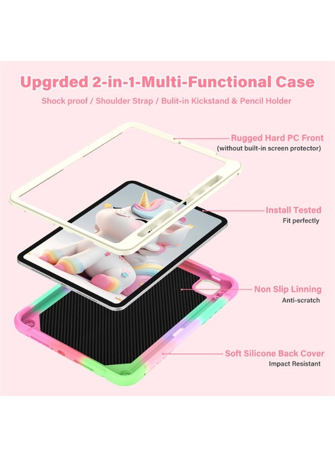 general Case for iPad Pro 11 2024 for Kids Girls with Shoulder Strap/Pencil Holder/Kickstand Cute Rugged Protective Cover for iPad Pro 11 2024 - Image 5