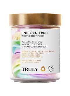 Truly Truly Beauty Unicorn Fruit Whipped Body Polish- Whipped Body polish for Women - Body Scrub That Helps Hydrate, Soothe, and Plump Dry Skin - Body Scrubs for Women Exfoliation - 2 OZ 