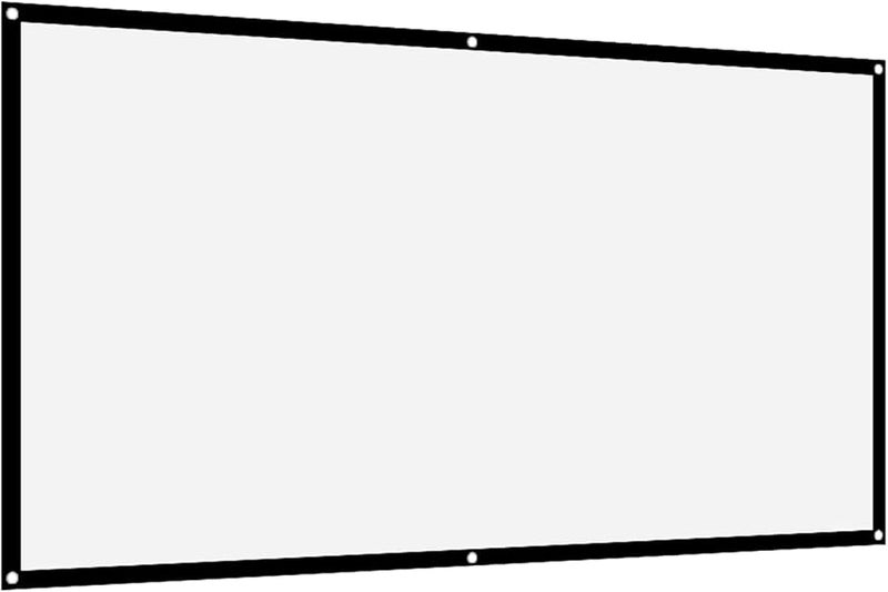 LUCKDANO Portable Projector Screen White Polyester Non Crease Outdoor Movie Camping Lightweight - Image 1