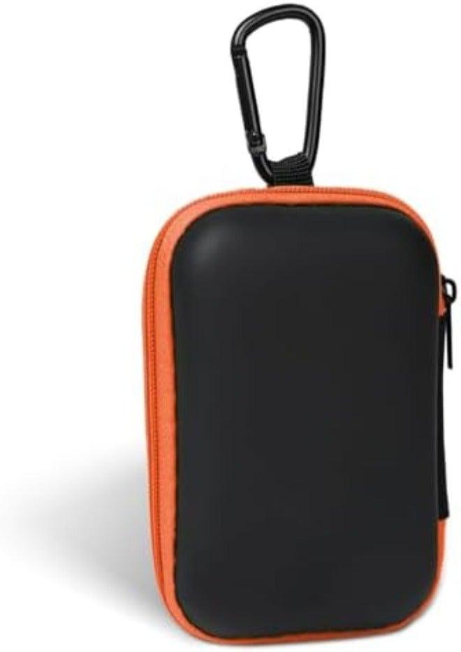 Woyinger Round Earbud Case Portable EVA Carrying Case Storage Bag Cell Phone Accessories Organizer with Carabiner for Earphone, Earbud, Earpieces, SD Memory Card, Camera Chips,Black - Image 1