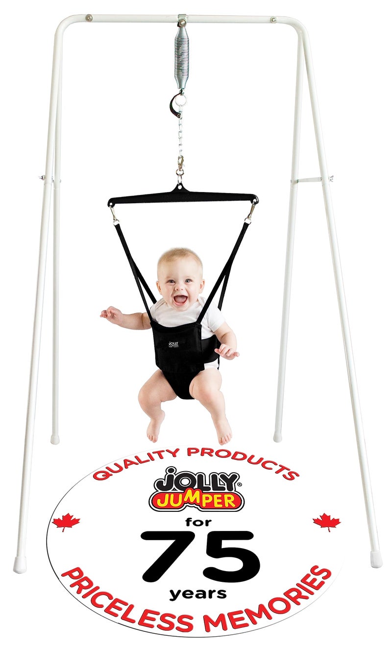Jolly Jumper Classic Black Trusted by Parents Loved by Babies for Over 75 Years The Original Baby Exerciser and Your Alternative to Activity Centers and Baby Bouncers