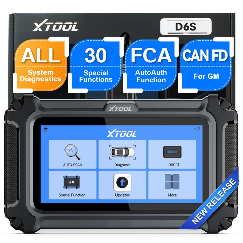 XTOOL OBD2 Scanner Diagnostic Tool XTOOL D6S 2025 Car Scanner with All System Scan Throttle Relearn ABS Bleed Advanced Engine Code Reader with Resets Live Data Free Updates Upgraded Ver of XTOOL D5S