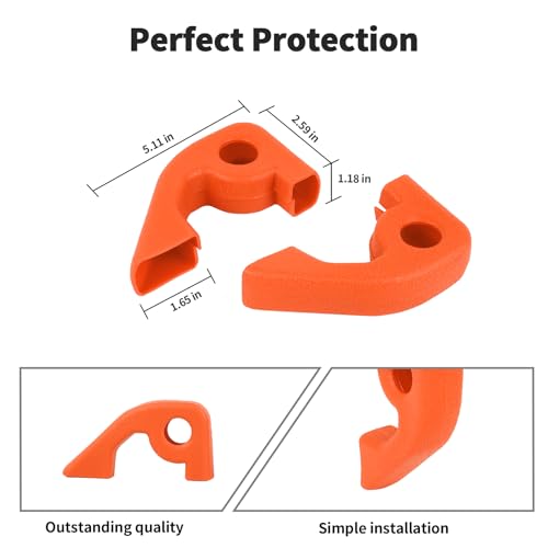 JWWY Front Bumper Tow Hook Covers Tow Trailer Hitch Receiver Cover Towing Hitch Rubber Sleeve Protector Cover Trim Fit for 2021-2025+ Ford Bronco Exterior Accessories Orange 2PCS (Fixed) - Image 5
