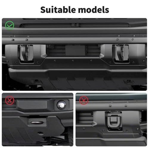 JWWY Front Bumper Tow Hook Covers Tow Trailer Hitch Receiver Cover Towing Hitch Rubber Sleeve Protector Cover Trim Fit for 2021-2025+ Ford Bronco Exterior Accessories Orange 2PCS (Fixed) - Image 2