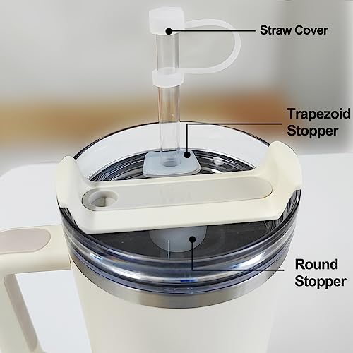DUNLAGUE Silicone Spill Stopper Set Compatible with Stanley Cup 2.0 30oz & 40oz with Straw Cover (Set of 2, Clear) - Image 2